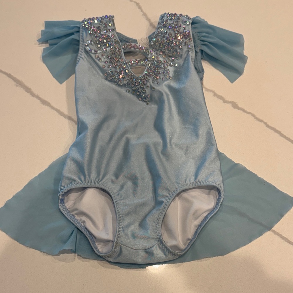 Girls Light Blue Sparkle Tutu Costume Leotard